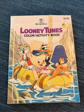 Vintage 1988 Looney Tunes Activity Book Bugs Bunny Daffy Porky Sam
